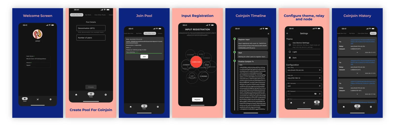 joinstr Android app screens